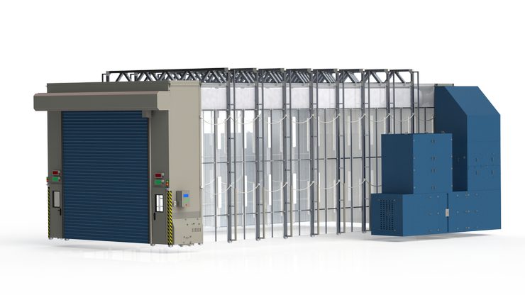 Раздвижная телескопическая окрасочная камера