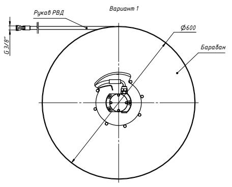 Размеры гидравлического барабана БГ02.17 и варианты крепления