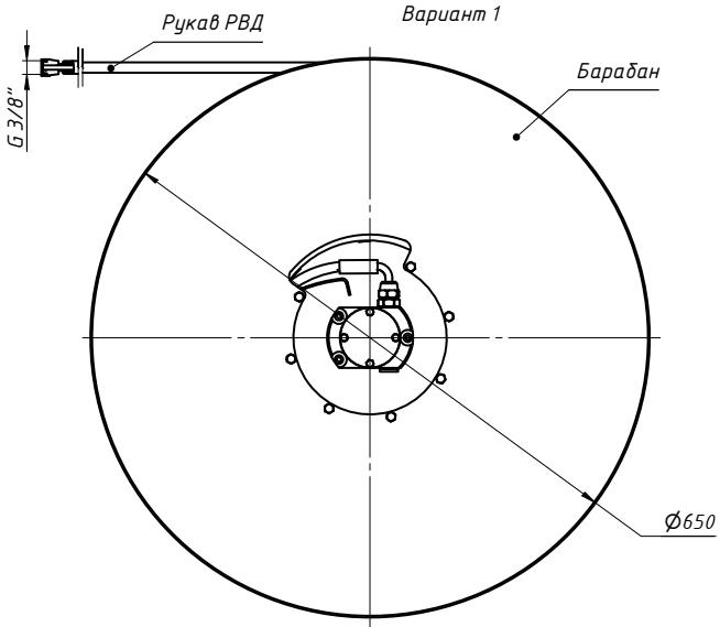 Размеры гидравлического барабана БГ02.20 и варианты крепления