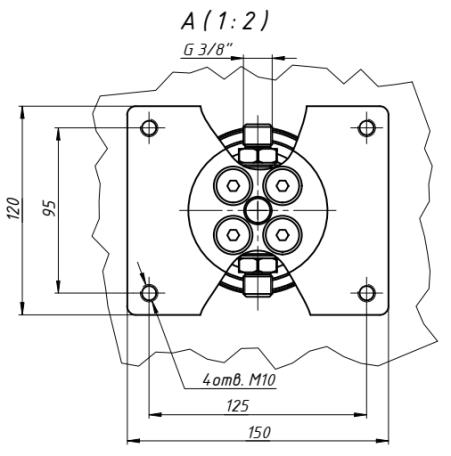 Размеры гидравлического барабана БГ02.20 и варианты крепления