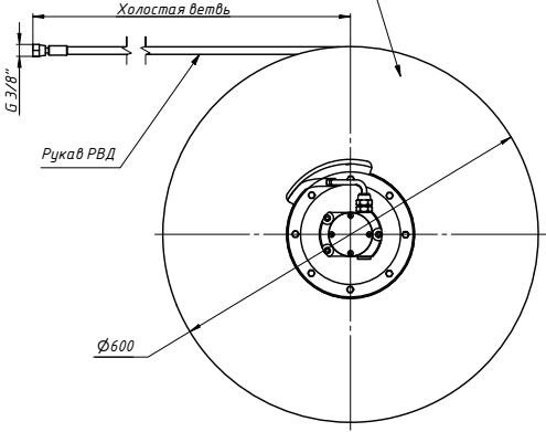 Размеры гидравлического барабана БГ04.17 и вариант крепления