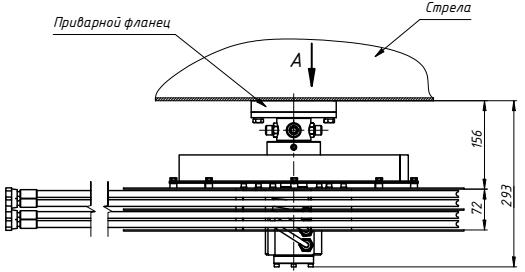 Размеры гидравлического барабана БГ04.17 и вариант крепления