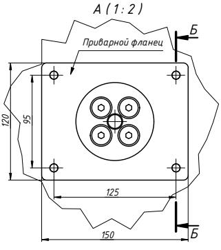 Размеры гидравлического барабана БГ04.17 и вариант крепления