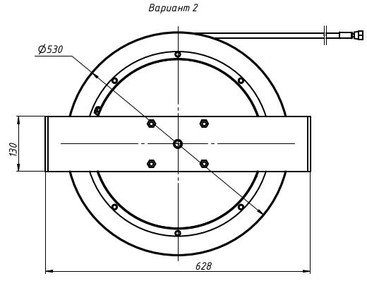 Размеры гидравлического барабана БГ02.14 и варианты крепления