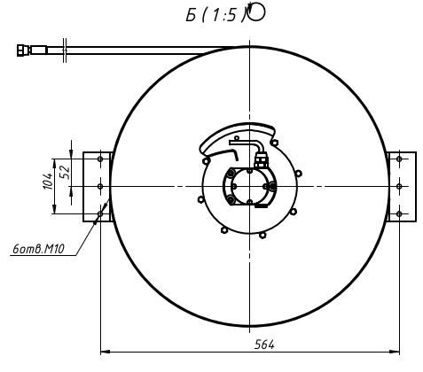 Размеры гидравлического барабана БГ02.14 и варианты крепления
