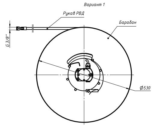 Размеры гидравлического барабана БГ02.14 и варианты крепления