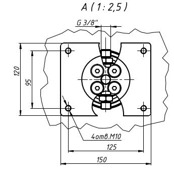 Размеры гидравлического барабана БГ02.14 и варианты крепления